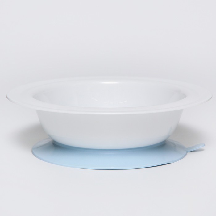 фото Детская тарелка на присоске, с голубым декором пластишка