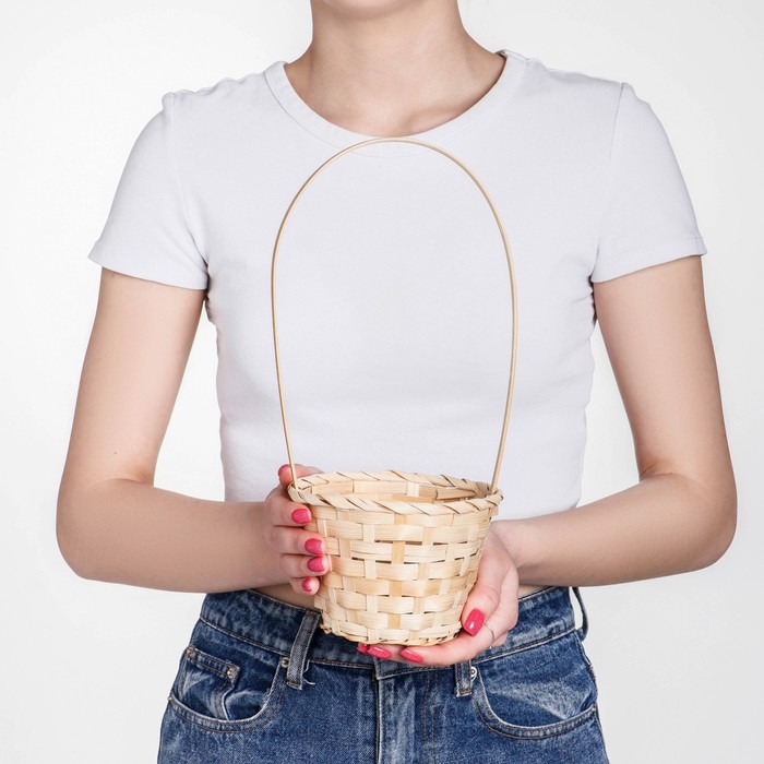 фото Корзина плетёная, 13х9х30 см, натуральный
