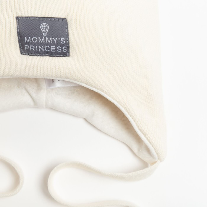фото Шапка «мамина принцесса» для девочки, цвет молочный, размер 42-46 hoh loon