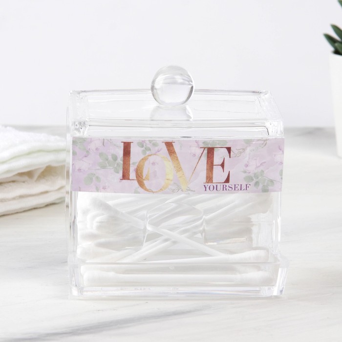 фото Органайзер для ватных палочек "love", 10,5 х 9,5 см