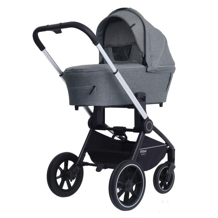 фото Коляска 2 в 1 mowbaby zoom pu ra086, цвет silver grey