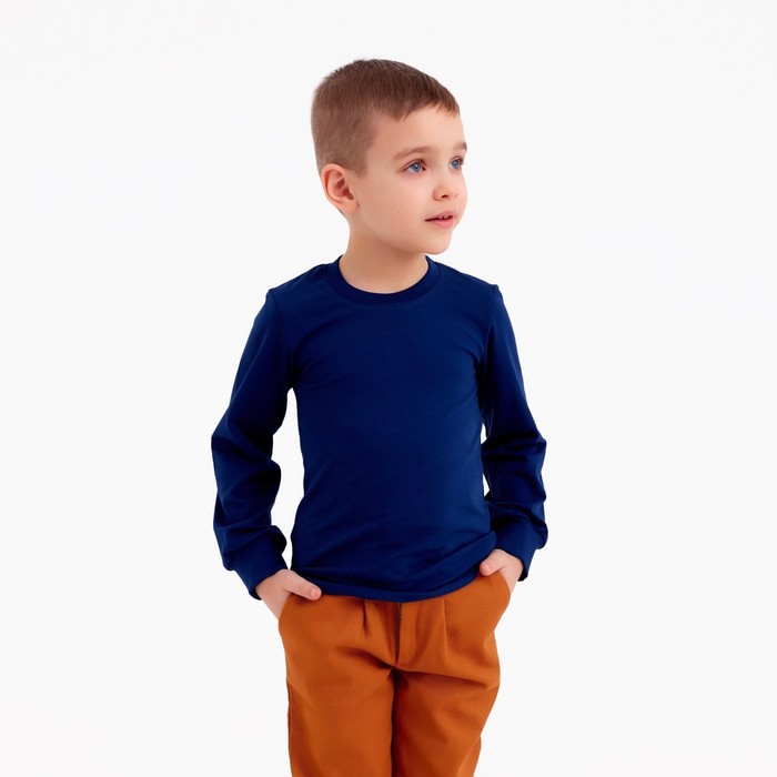 фото Лонгслив детский minaku: basic line цвет темно-синий, рост 104