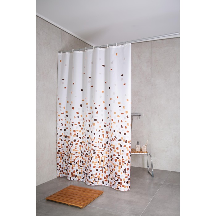 фото Штора для ванных комнат zelda бежевый 180х200 см ridder