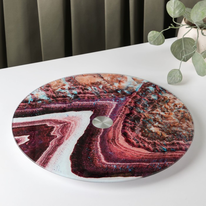 фото Подставка стеклянная для торта вращающаяся доляна «жеода», d=32 см ㅤ