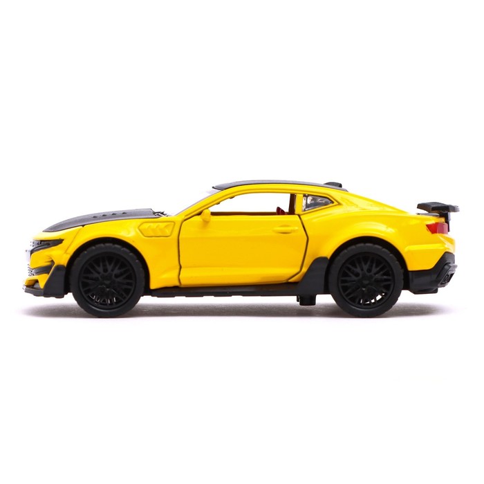 фото Машина металлическая «спорт», инерция, открываются двери, багажник, цвет жёлтый автоград