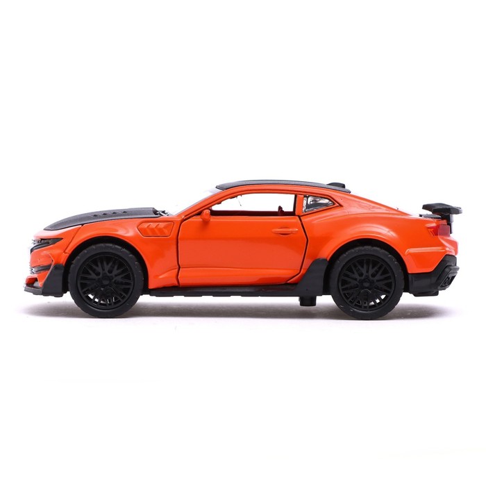 фото Машина металлическая «спорт», инерция, открываются двери, багажник, цвет оранжевый автоград