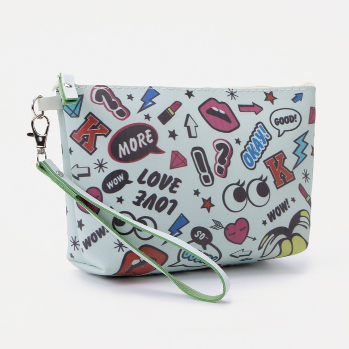 фото Косметичка на молнии, цвет голубой