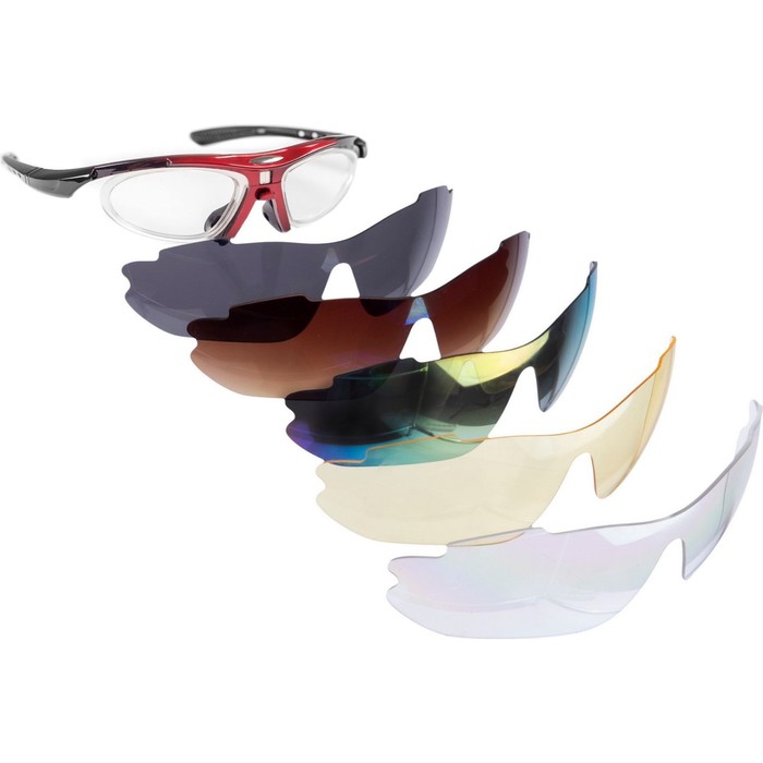 фото Очки спортивные bradex, солнцезащитные с 5 сменными линзами в чехле, красные