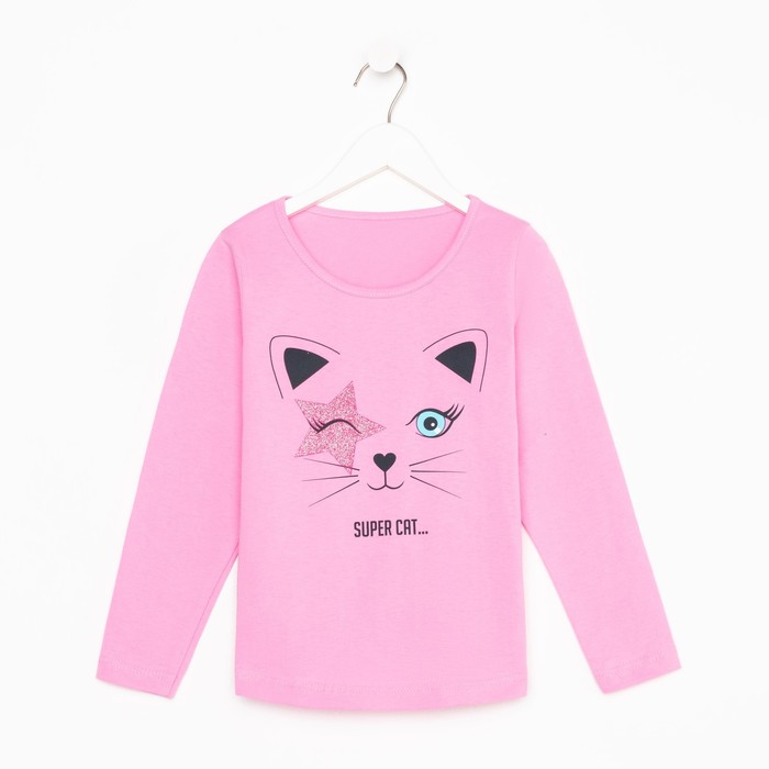 фото Джемпер (лонгслив) для девочки а.16-116-5., цвет розовый, рост 110 luneva