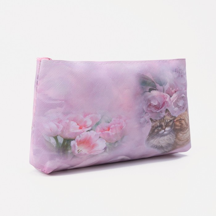 фото Косметичка простая котики,18*2*10см, отдел на молнии