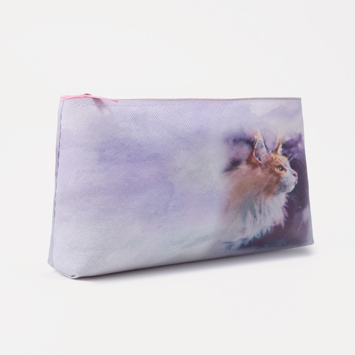 фото Косметичка простая котик,18*2*10см, отдел на молнии