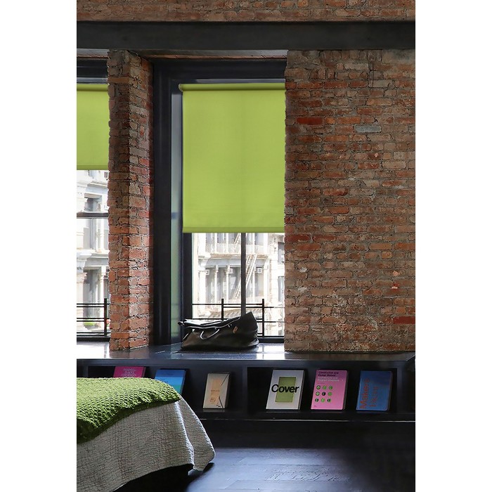 фото Рулонная штора «шантунг», 100х175 см, цвет салатовый уют