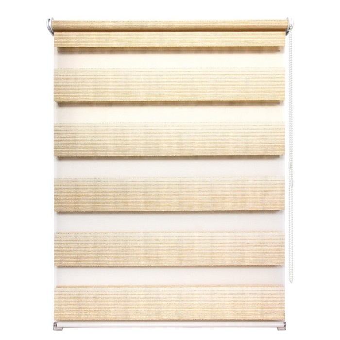 фото Рулонная штора день-ночь «люрекс», 100х160 см, цвет ваниль уют