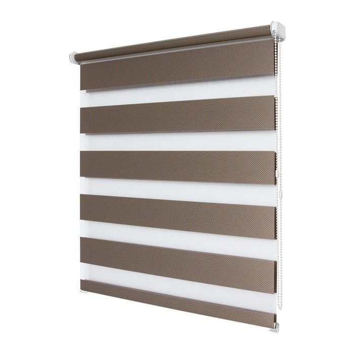 фото Рулонная штора день-ночь «тиссура», 40х160 см, цвет ореховый уют