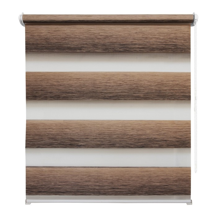 фото Рулонная штора день-ночь «ливерпуль», 40х160 см, цвет коричневый уют