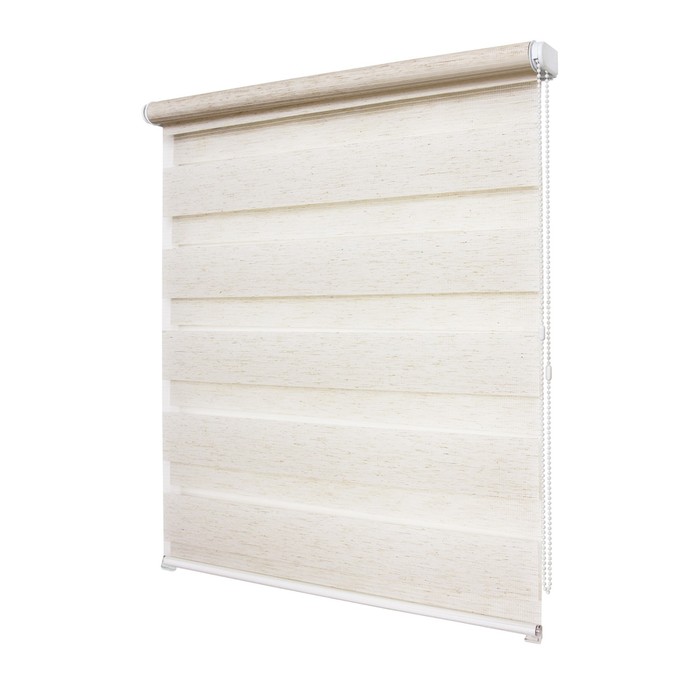 фото Рулонная штора день-ночь «канзас», 85х160 см, цвет натуральный уют