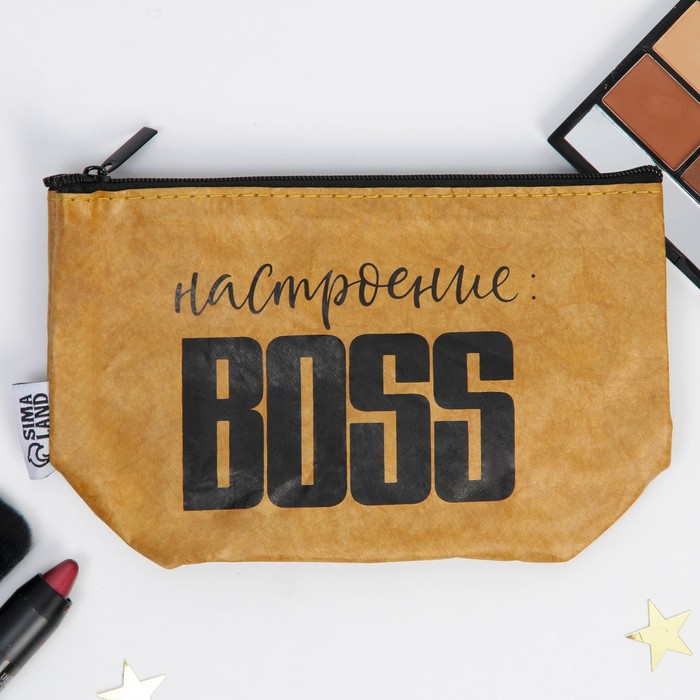 фото Крафтовая косметичка «настроение: boss», размер 11х17 см beauty fox