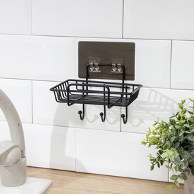 Держатель для губок и моющего средства Доляна, 2 крючка, на липучке, цвет чёрный
Держатель для губок и моющего средства Доляна, 2 крючка, на липучке, цвет чёрный