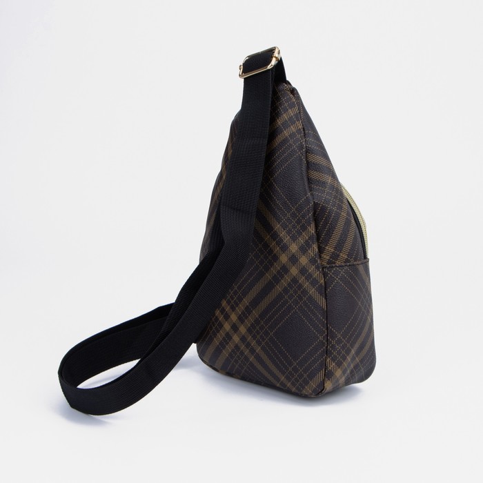 фото Сумка слинг женская из искусственной кожи, цвет коричневый