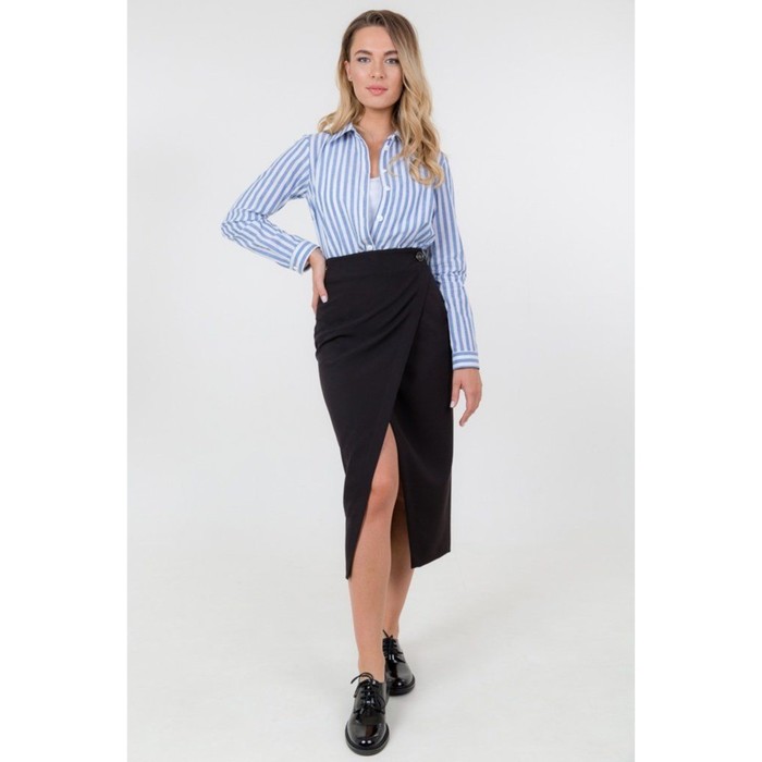 фото Юбка с запахом на пуговицах, размер 52 looklikecat