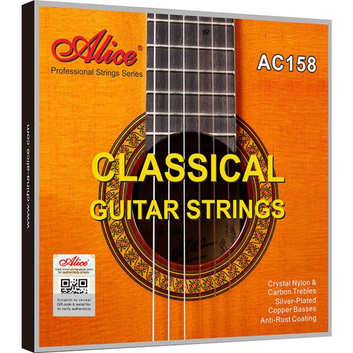 фото Комплект струн для классической гитары посеребренные, ac158-n среднее натяжение alice