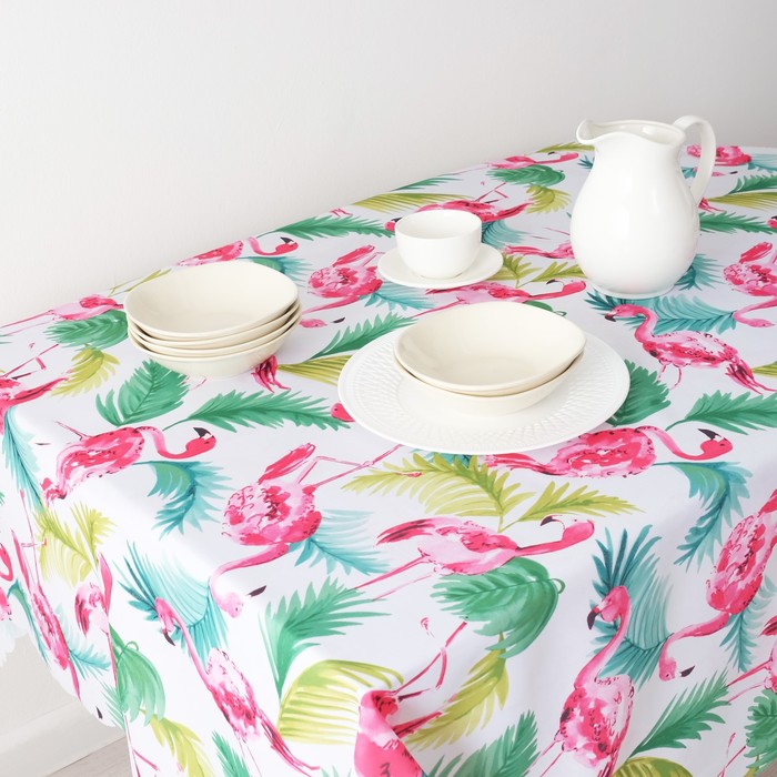 фото Скатерть доляна фламинго 145*300 см, 100% п/э