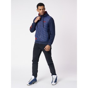 Толстовка с капюшоном мужская на молнии тёмно-синего цвета, размер 48 
Толстовка с капюшоном мужская на молнии тёмно-синего цвета, размер 48