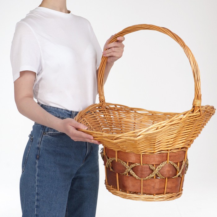 фото Корзина плетеная, 61х47х31х23х62 см, лоза