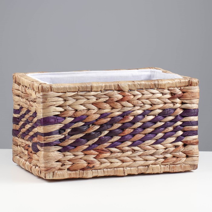 фото Корзина плетеная, 34,5х20х20 см, камыш