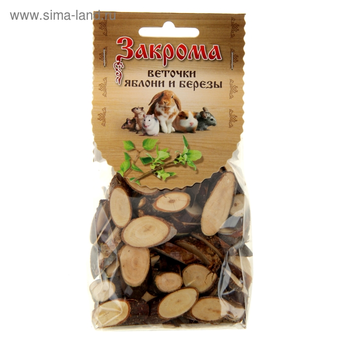 Угощение "Веточки яблони и березы" для грызунов, 100 гр.
Угощение "Веточки яблони и березы" для грызунов, 100 гр.