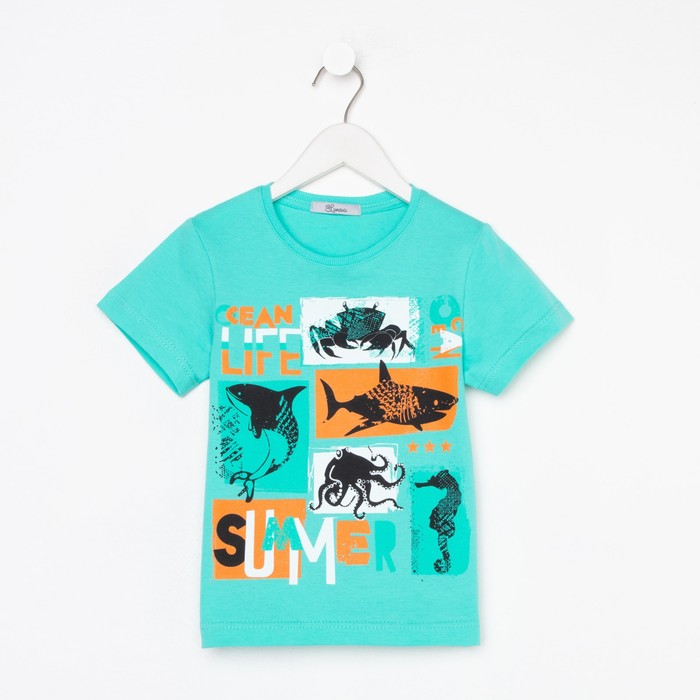 фото Футболка для мальчика, цвет мятный, рост 134 luneva