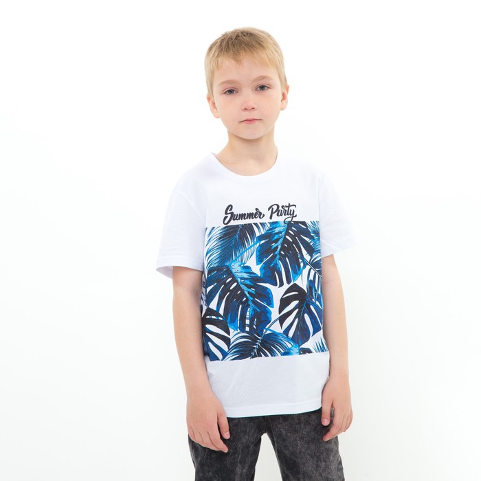 фото Фуфайка (футболка) для мальчика а.5-62-1., цвет белый, рост 158 luneva