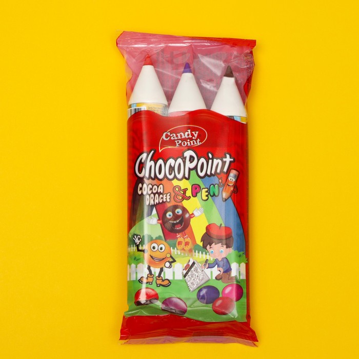 фото Набор шоколадное драже с сахарной глазурью chocopoint карандаш 3 в 1, 288 г candy point