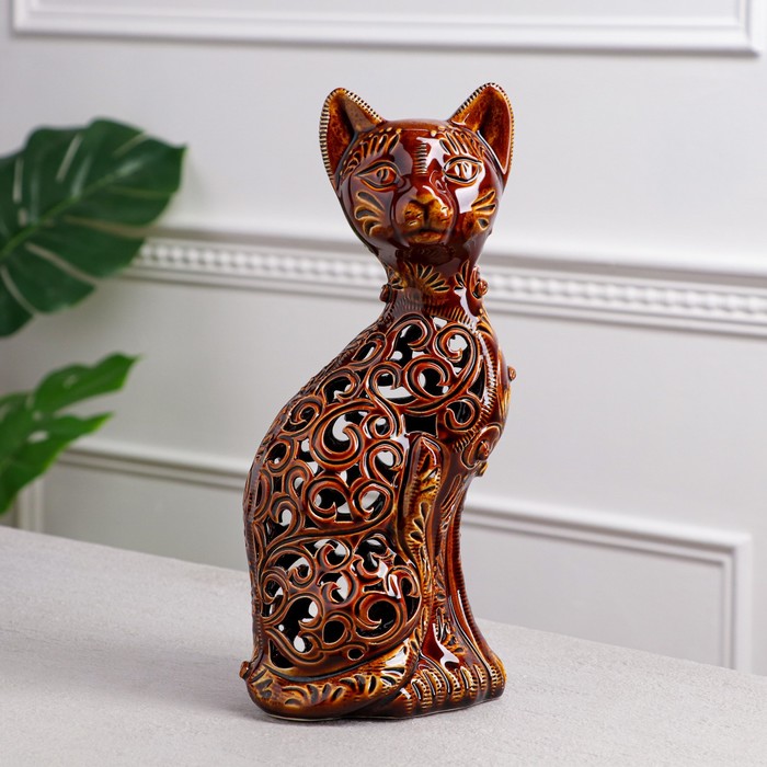 Статуэтка "Кот", коричневая, сквозная резка, 32 см
Статуэтка "Кот", коричневая, сквозная резка, 32 см