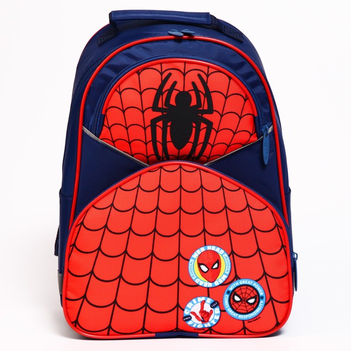 фото Рюкзак школьный с эргономической спинкой, 37х26х15 см, человек-паук marvel