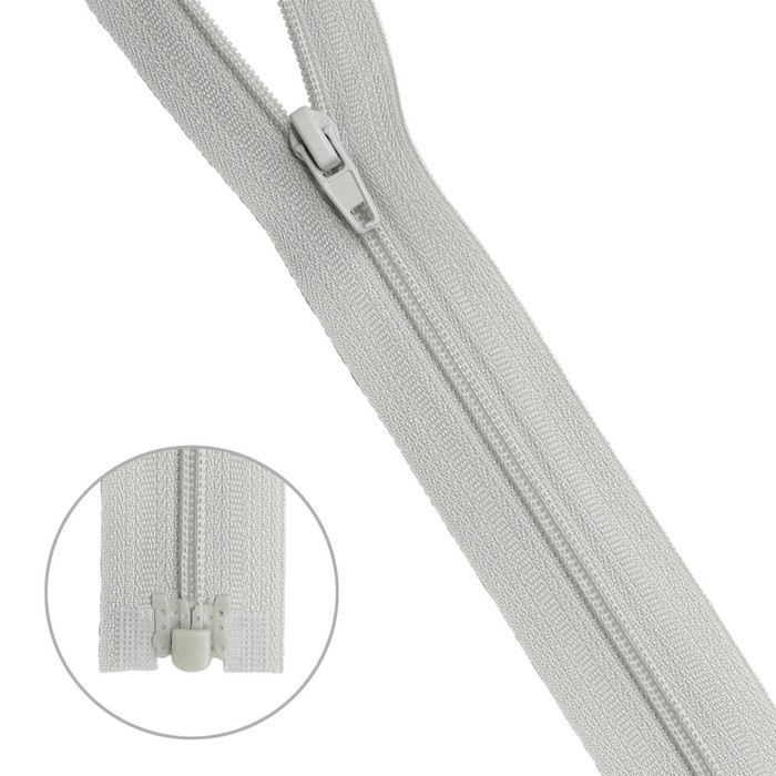 фото Молния витая т3, 1 замок, размер 50 см (154 бледно-серый)