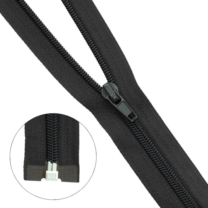 фото Молния витая, т5, 1 замок, размер 70 см (917 тёмно-коричневый)