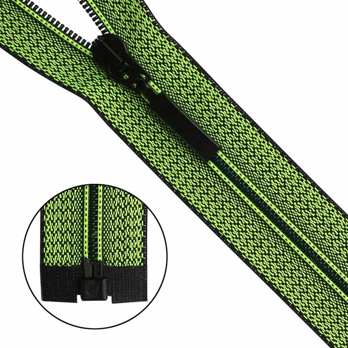 фото Молния витая, т6, 1 замок, размер 50 см (d535m лимонно-чёрный)