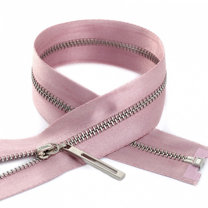 фото Молния металлическая, 1 замок, т3, размер 50 см (s377 пудрово-розовый)
