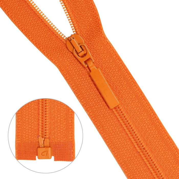 фото Молния витая, т6, 1 замок, размер 85 см (523 оранжевый)