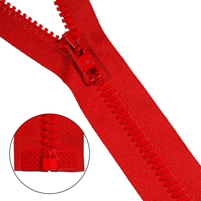 фото Молния тракторная, т10 10 (6 мм), 1 замок, размер 35 см (008 красный)