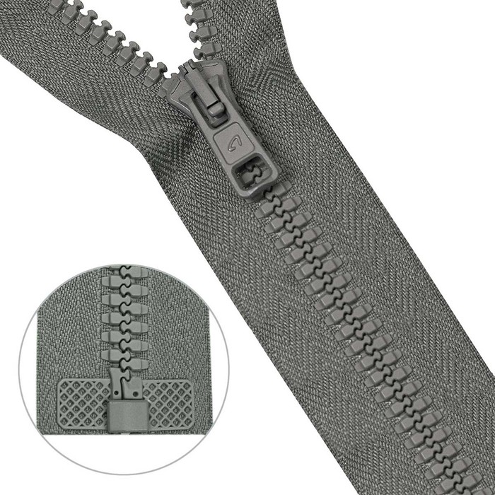 фото Молния тракторная, т10 10 (6 мм), 1 замок, размер 40 см, 25 шт. в упаковке (074 серый)