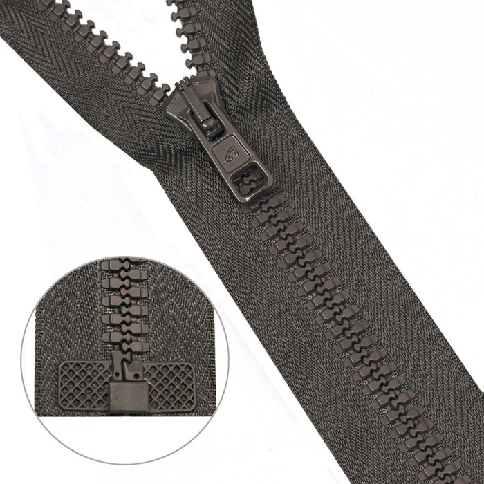 фото Молния тракторная, т10 10 (6 мм), 1 замок, размер 40 см, 25 шт. в упаковке (123 графит)