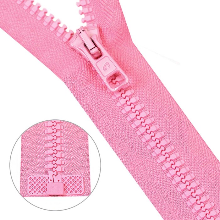 фото Молния тракторная, т10 10 (6 мм), 1 замок, размер 50 см, 25 шт. в упаковке (099 светло-розовый)