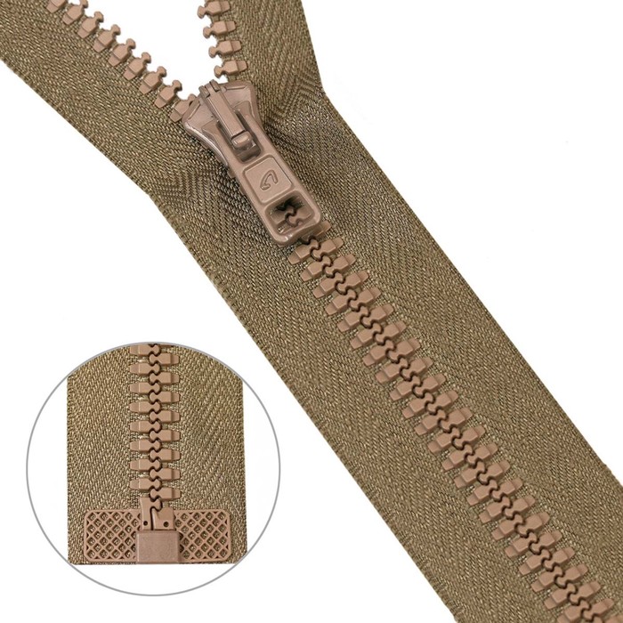 фото Молния тракторная, т10 10 (6 мм), 1 замок, размер 60 см, 25 шт. в упаковке (072 бежевый)