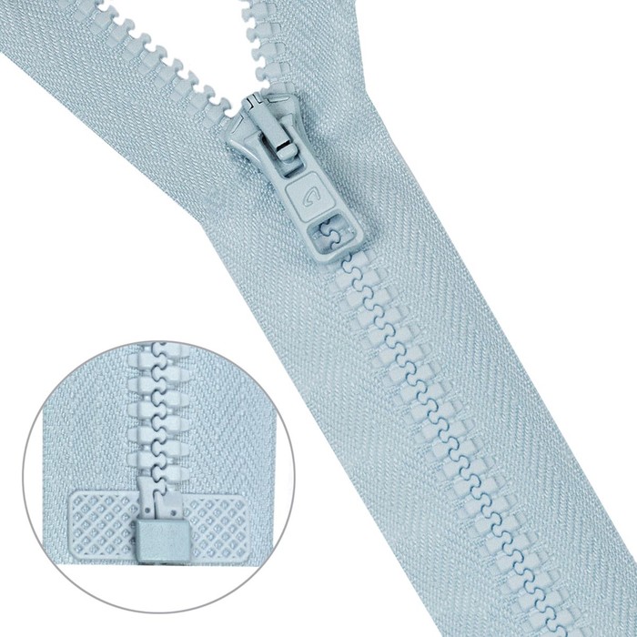 фото Молния тракторная, т10 10 (6 мм), 1 замок, размер 60 см, 25 шт. в упаковке (104 голубой)