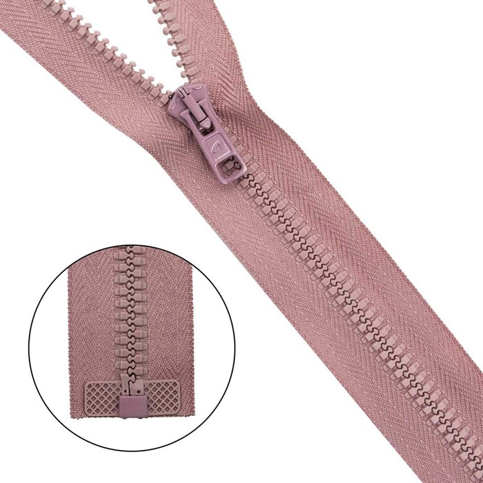 фото Молния тракторная, т10 10 (6 мм), 1 замок, размер 70 см, 25 шт. в упаковке (100 пыльная темная роза)