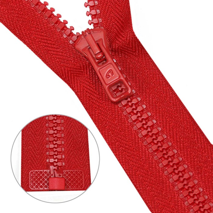 фото Молния тракторная, т10 10 (6 мм), 1 замок, размер 85 см, 25 шт. в упаковке (008 красный)