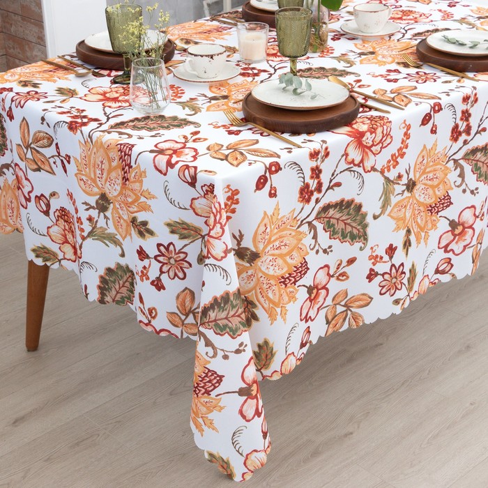 фото Скатерть доляна «летние цветы» 145х220 см, 100% п/э