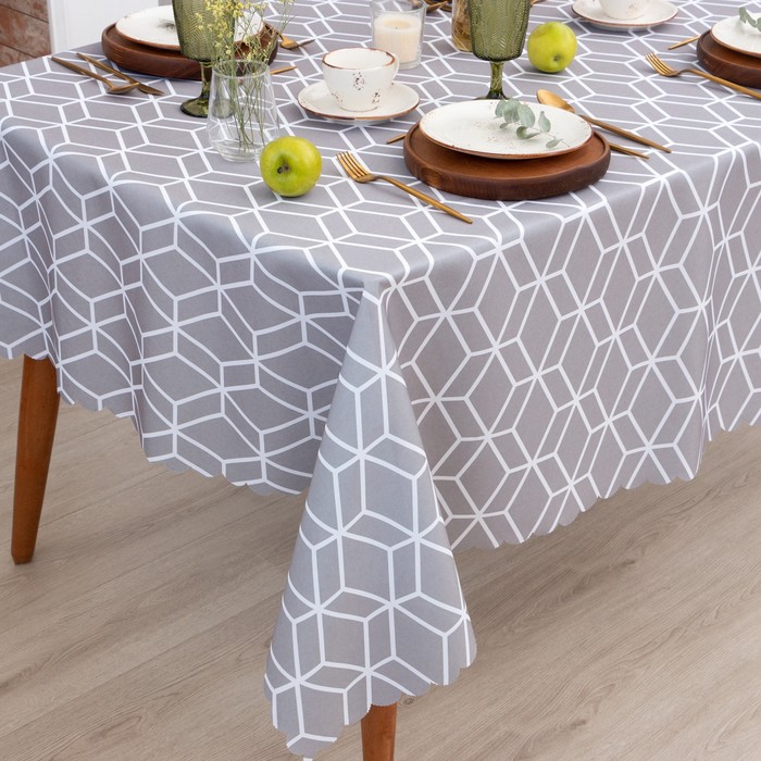 фото Скатерть доляна hexagon 145х110 см, 100% п/э